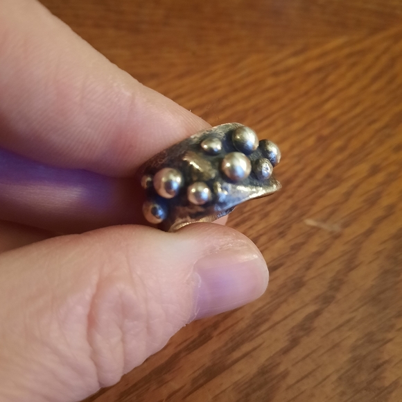 Handmade OOAK Sterling & Brass Ring - Picture 2 of 9